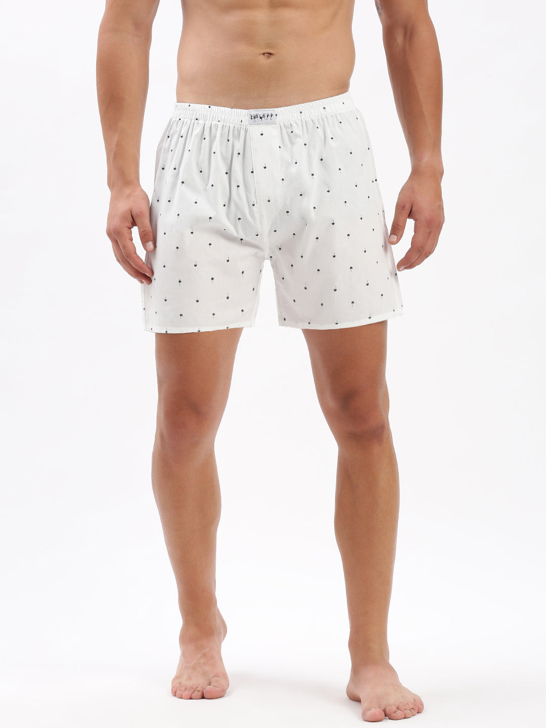 Men Printed White Boxer