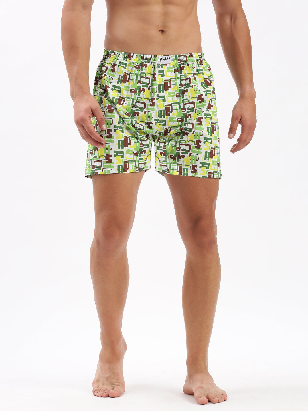 Men Printed Green Boxer