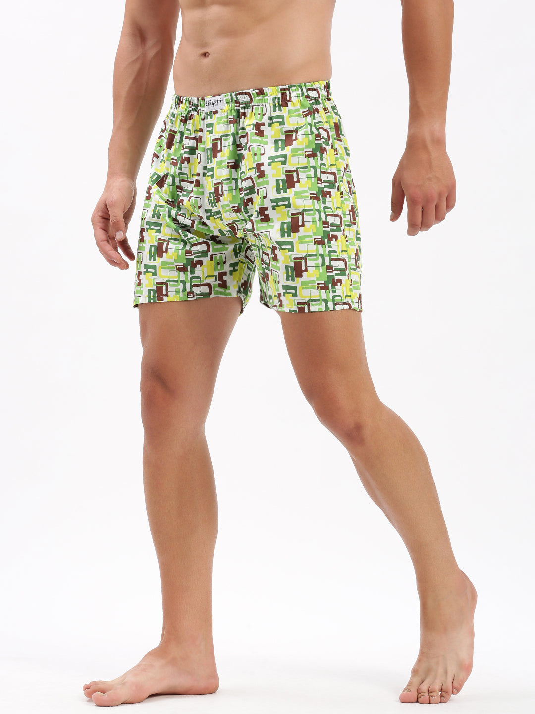 Men Printed Green Boxer