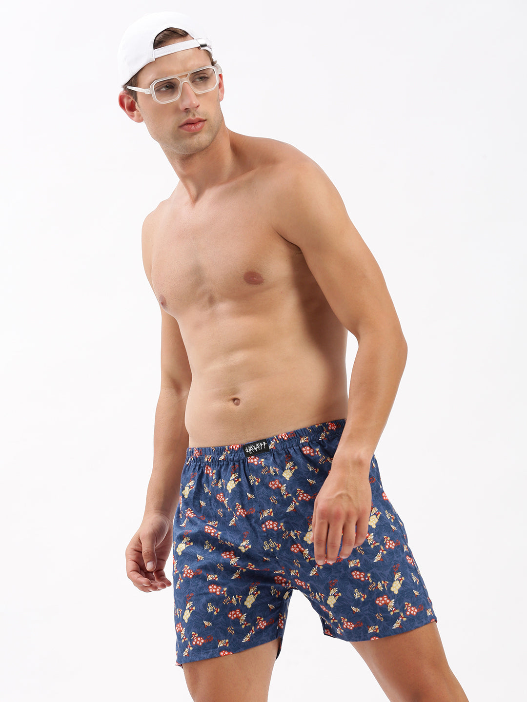 Men Printed Blue Boxer