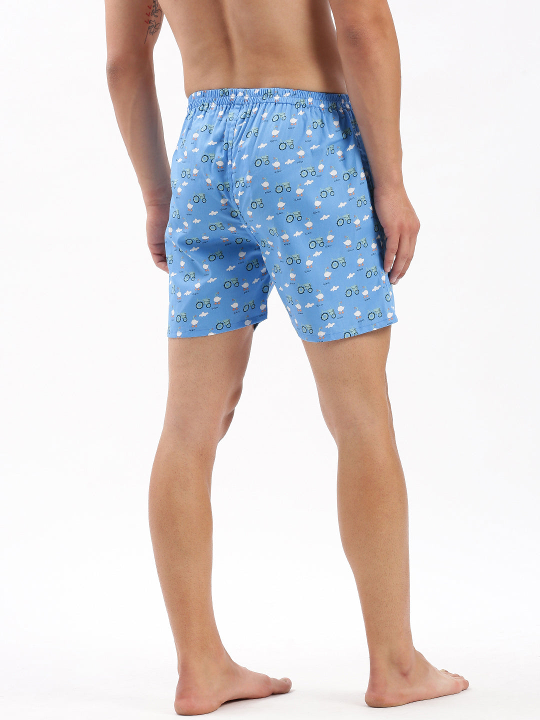 Men Printed Blue Boxer