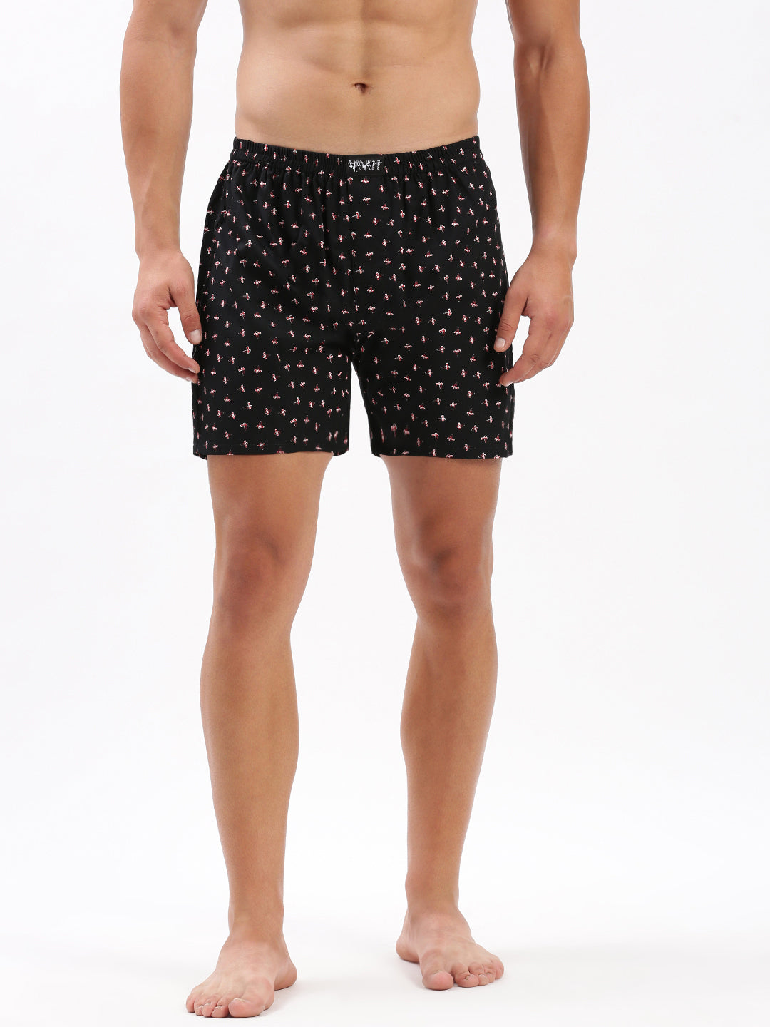 Men Printed Black Boxer