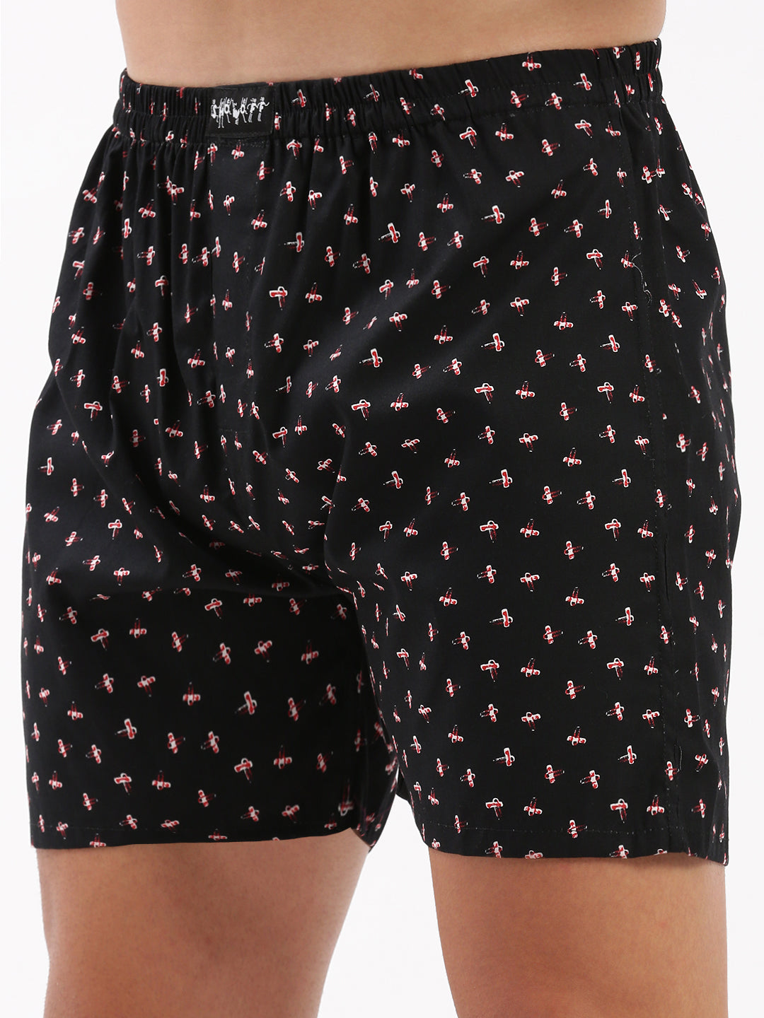 Men Printed Black Boxer