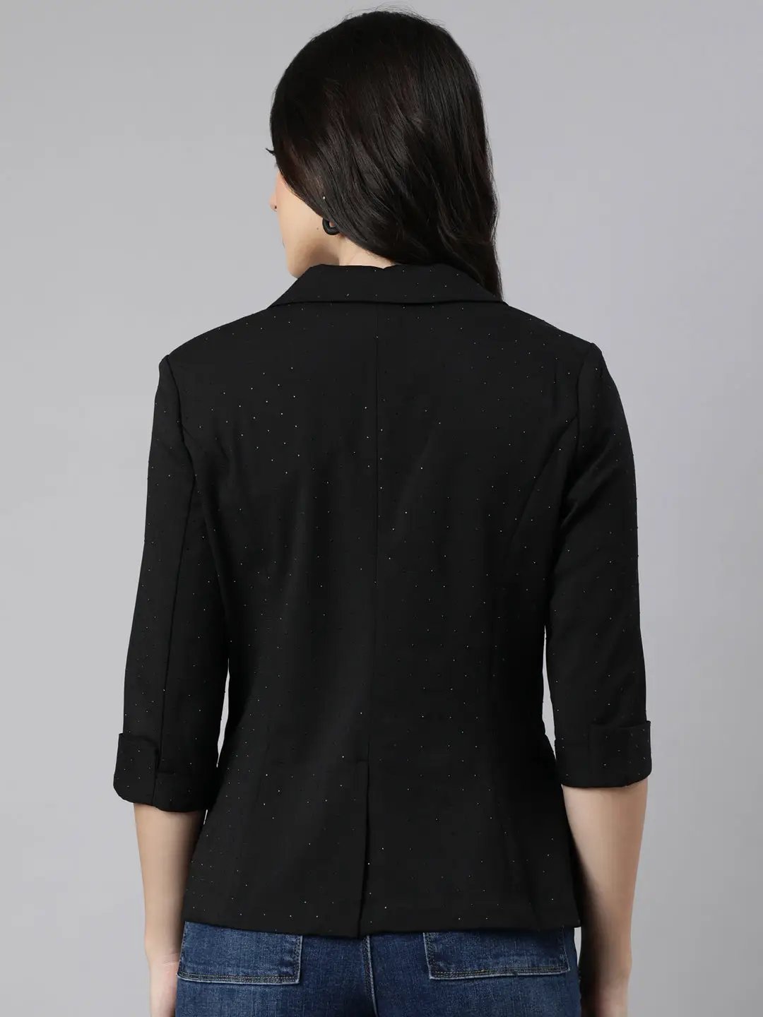 Women's Black Single-Breasted Blazer