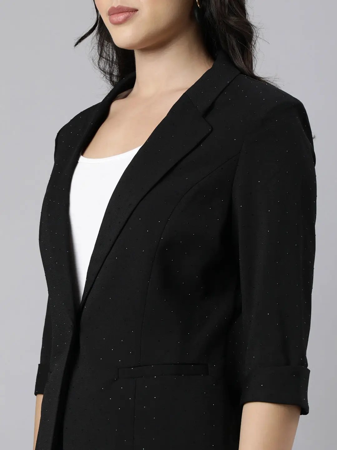 Women's Black Single-Breasted Blazer