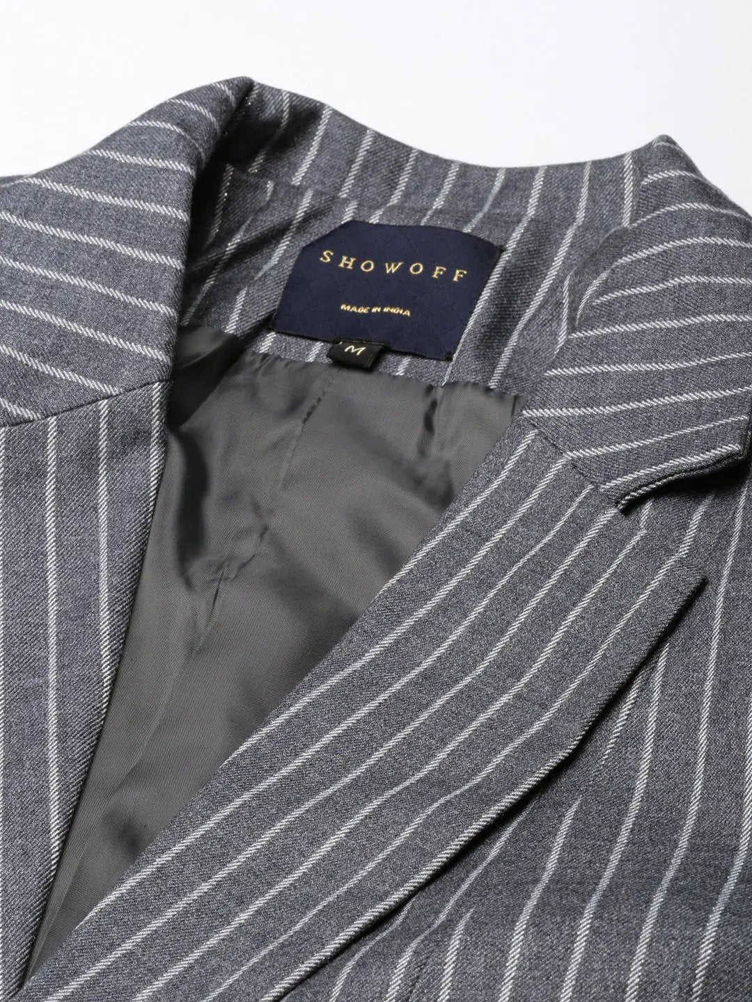 Women's Grey Single-Breasted Blazer