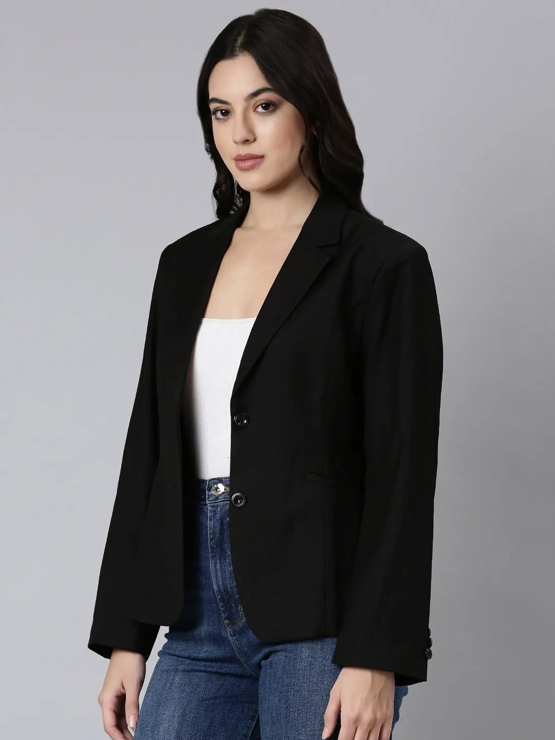 Women's Black Single-Breasted Blazer - from SHOWOFFFF