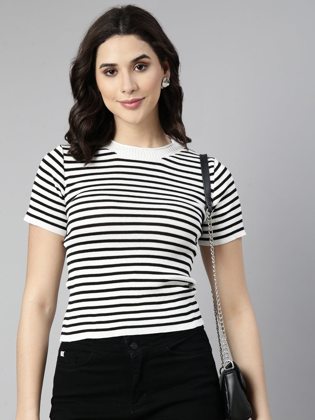 Women's Striped White Top