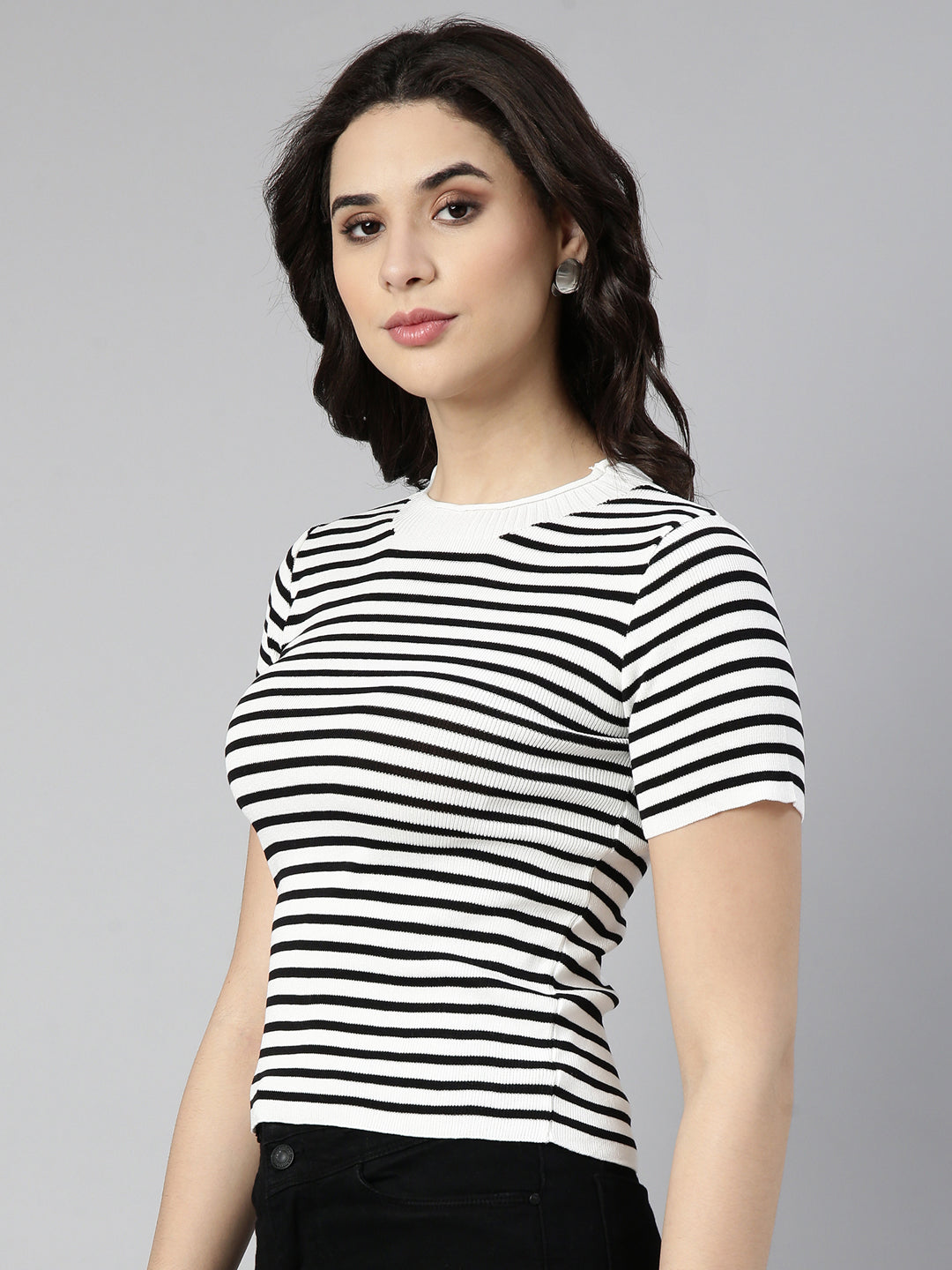 Women's Striped White Top