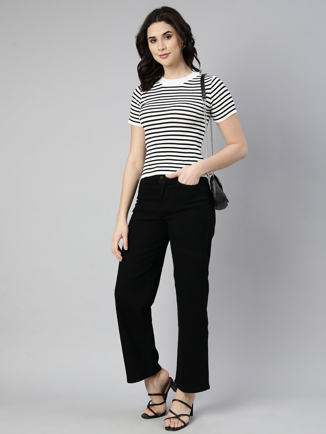 Women's Striped White Top
