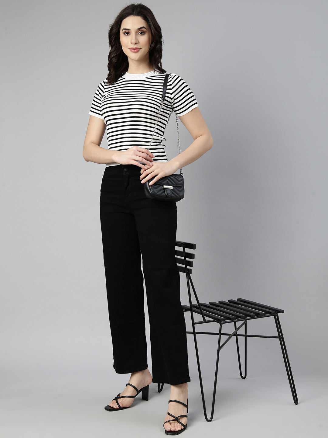 Women's Striped White Top