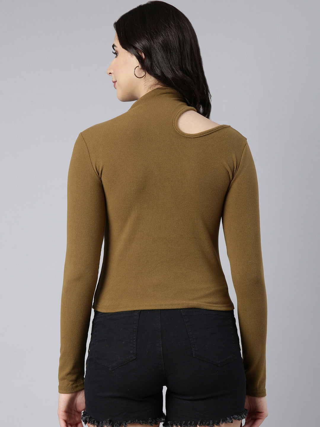 Women Solid Olive Top