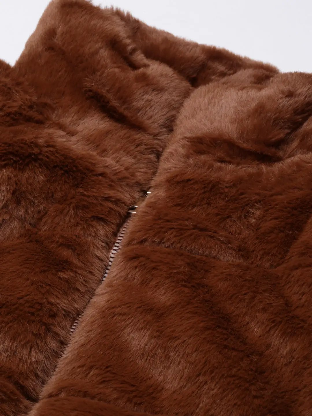Women's Solid Brown Puffer Jacket