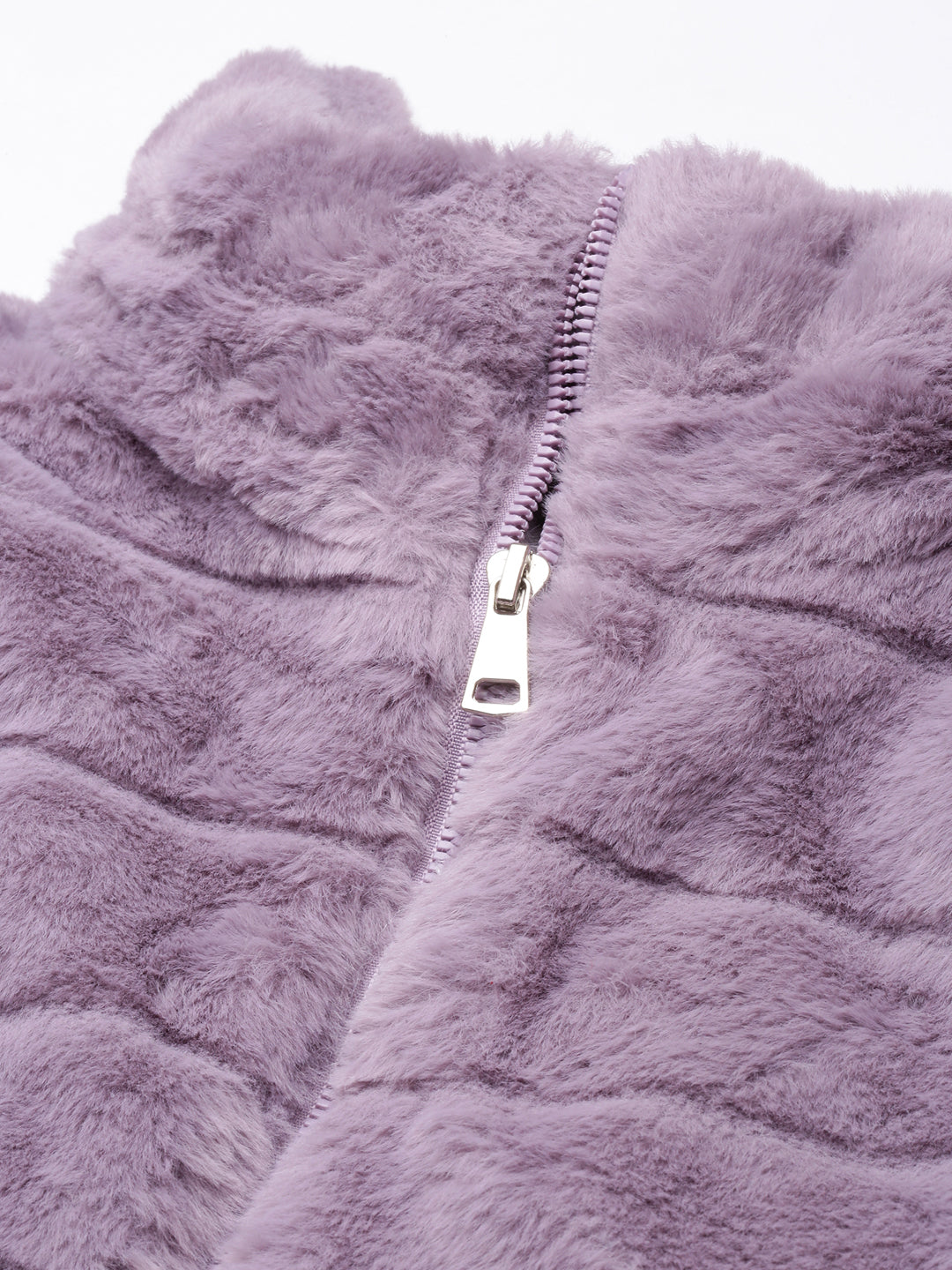 Women Solid Lavender Puffer Jacket