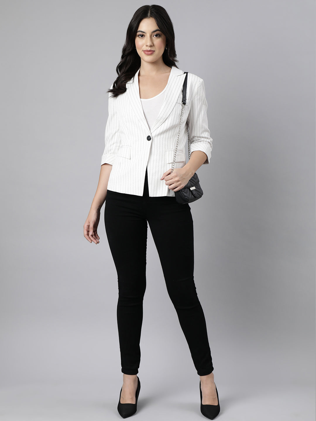 Women White Single-Breasted Blazer