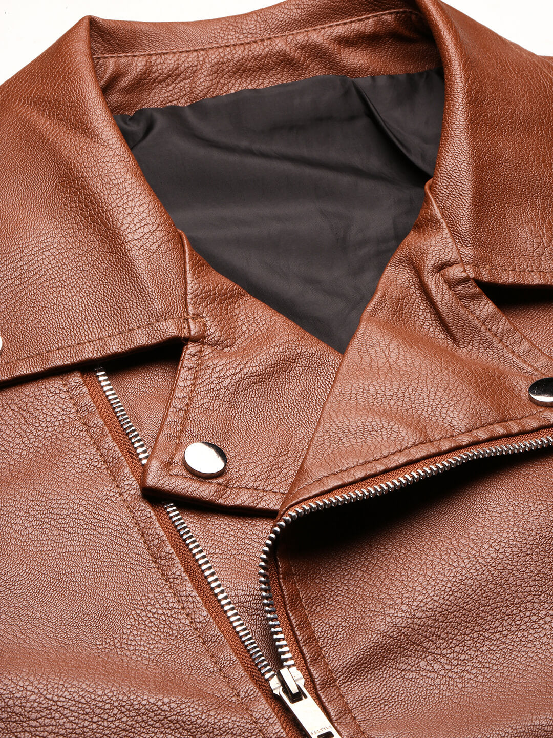 Men's Brown Lapel Collar Leather Tailored Jacket