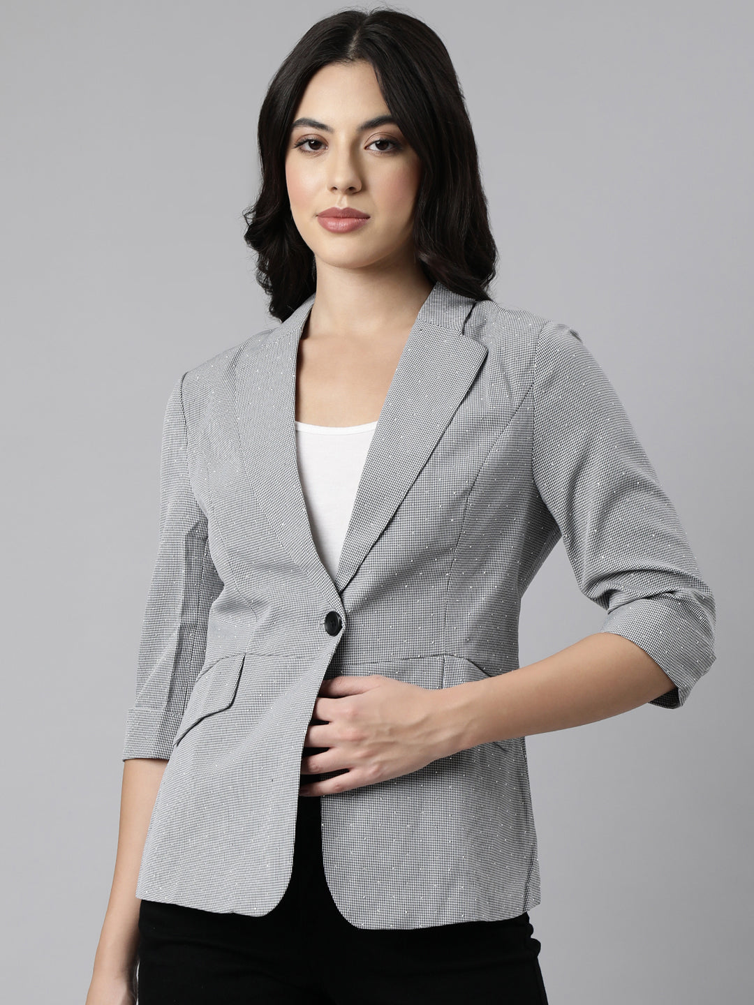 Women Black Single-Breasted Blazer