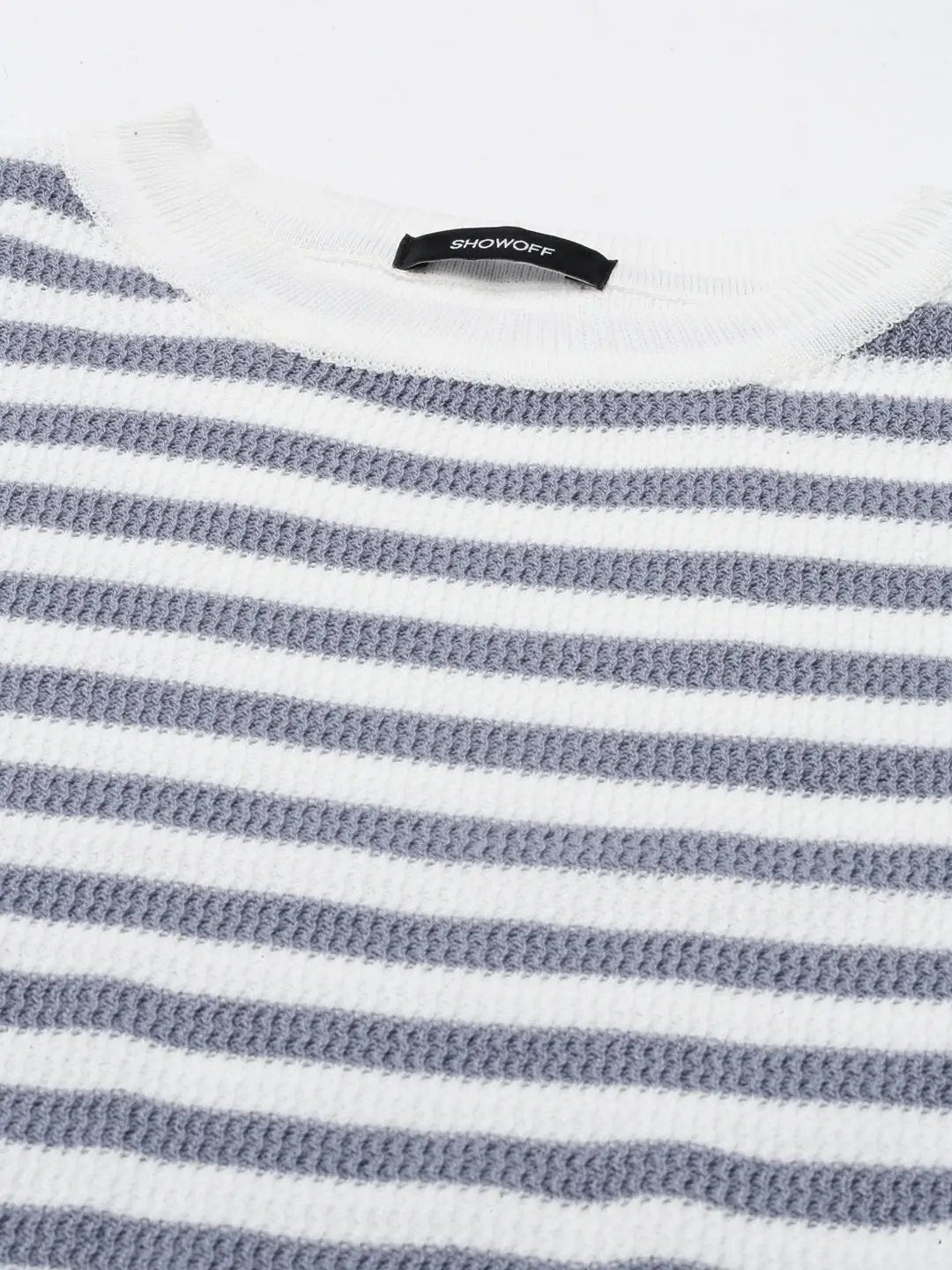 Women's Striped Grey Crop Top