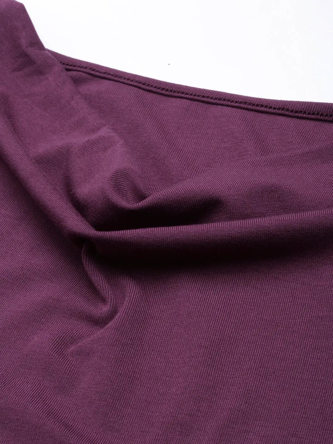 Women's Solid Purple Ruched Top