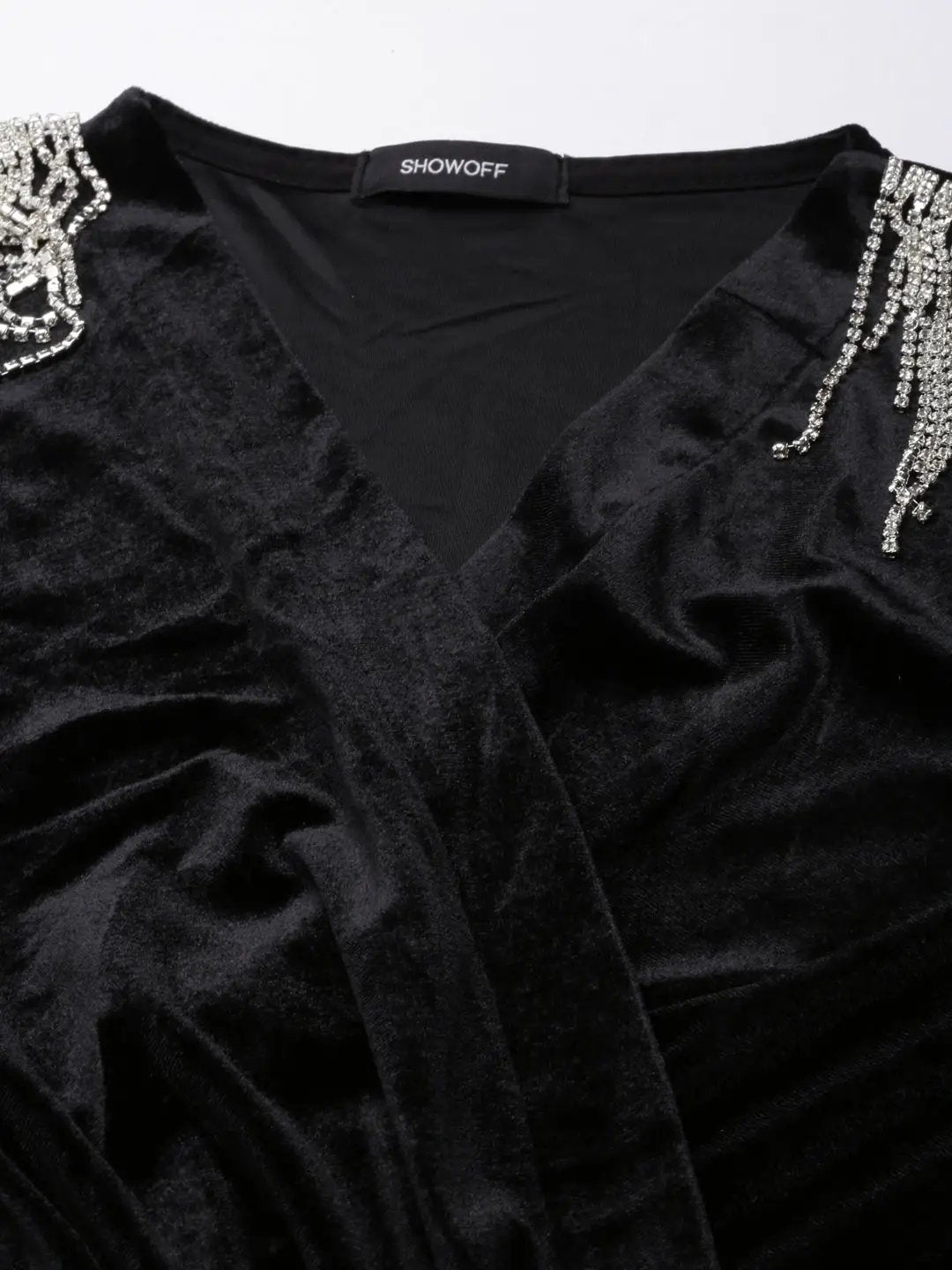 Women's Solid Black Fit and Flare Dress comes with Belt