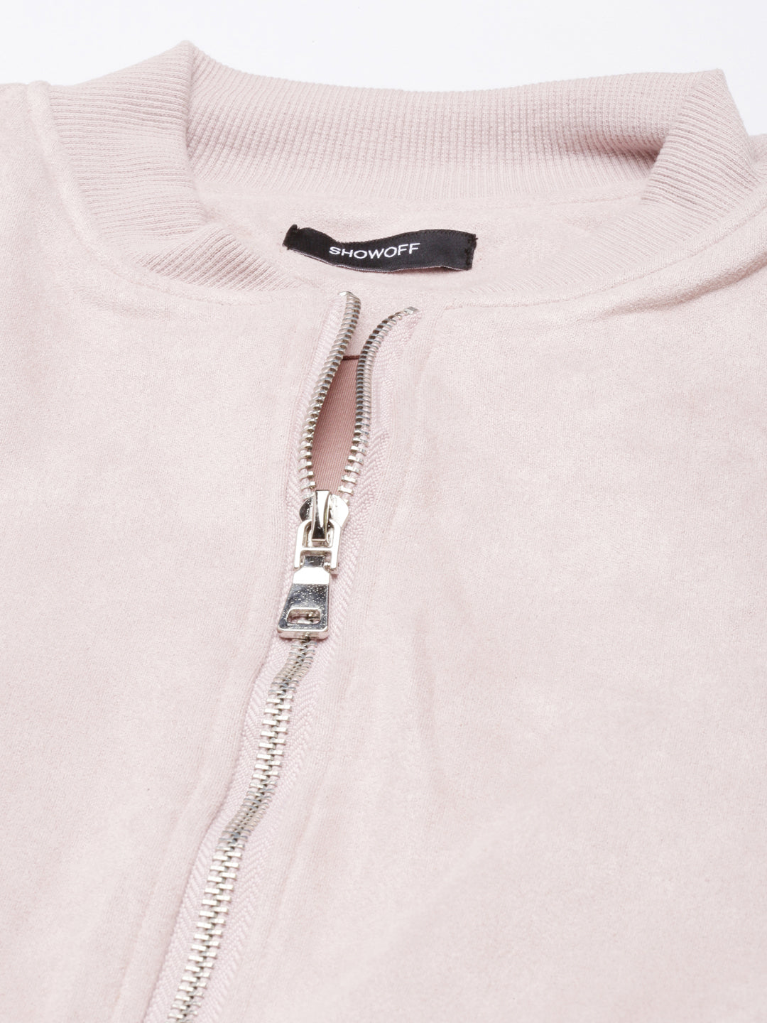 Women's Solid Lavender Crop Bomber Jacket