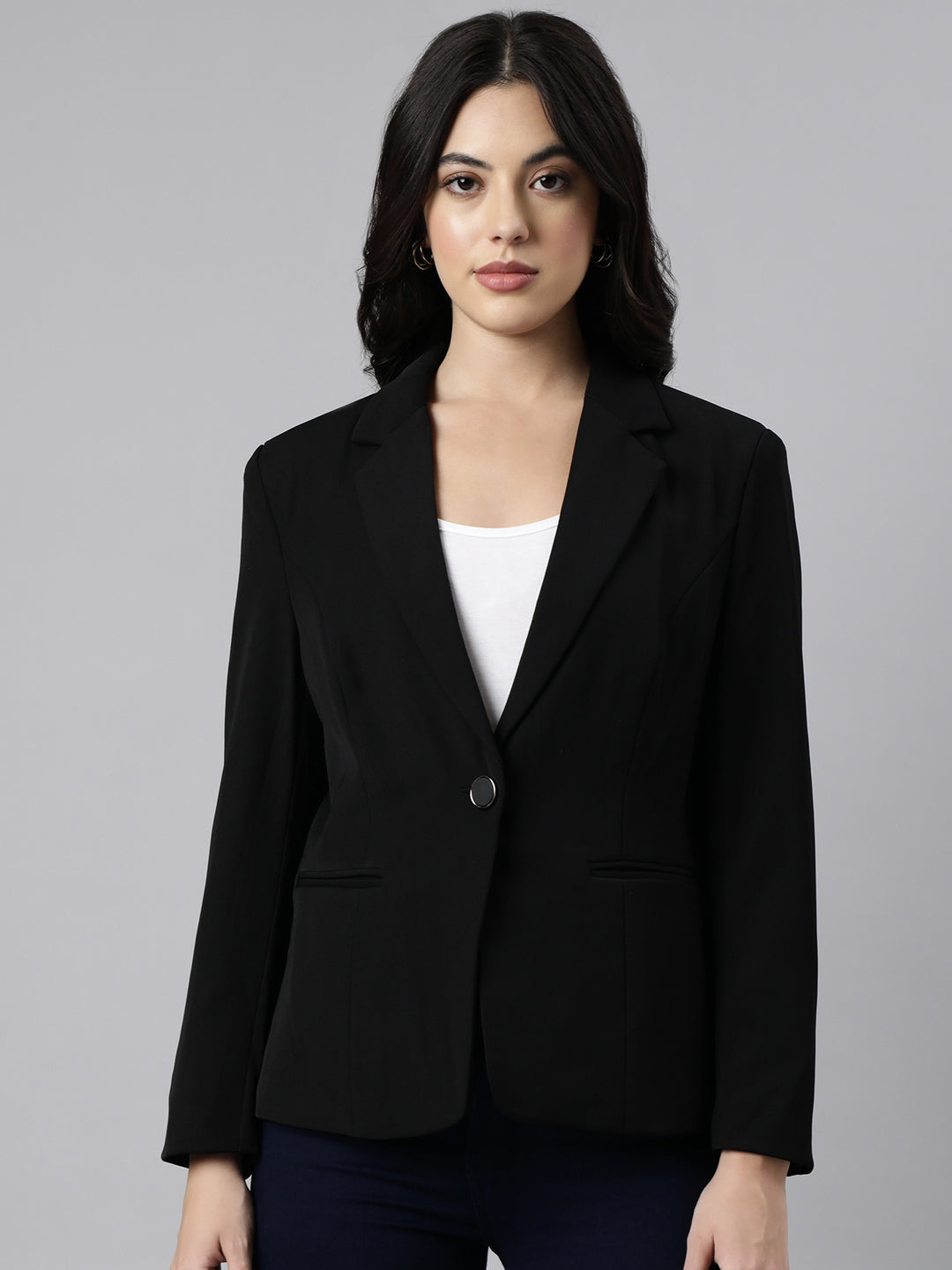 Women Black Single-Breasted Blazer