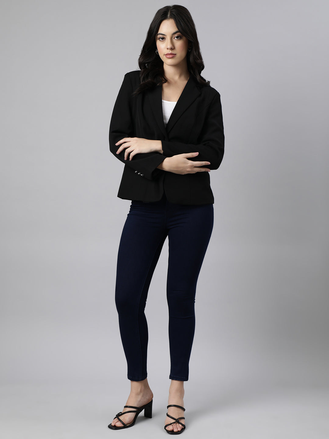 Women Black Single-Breasted Blazer