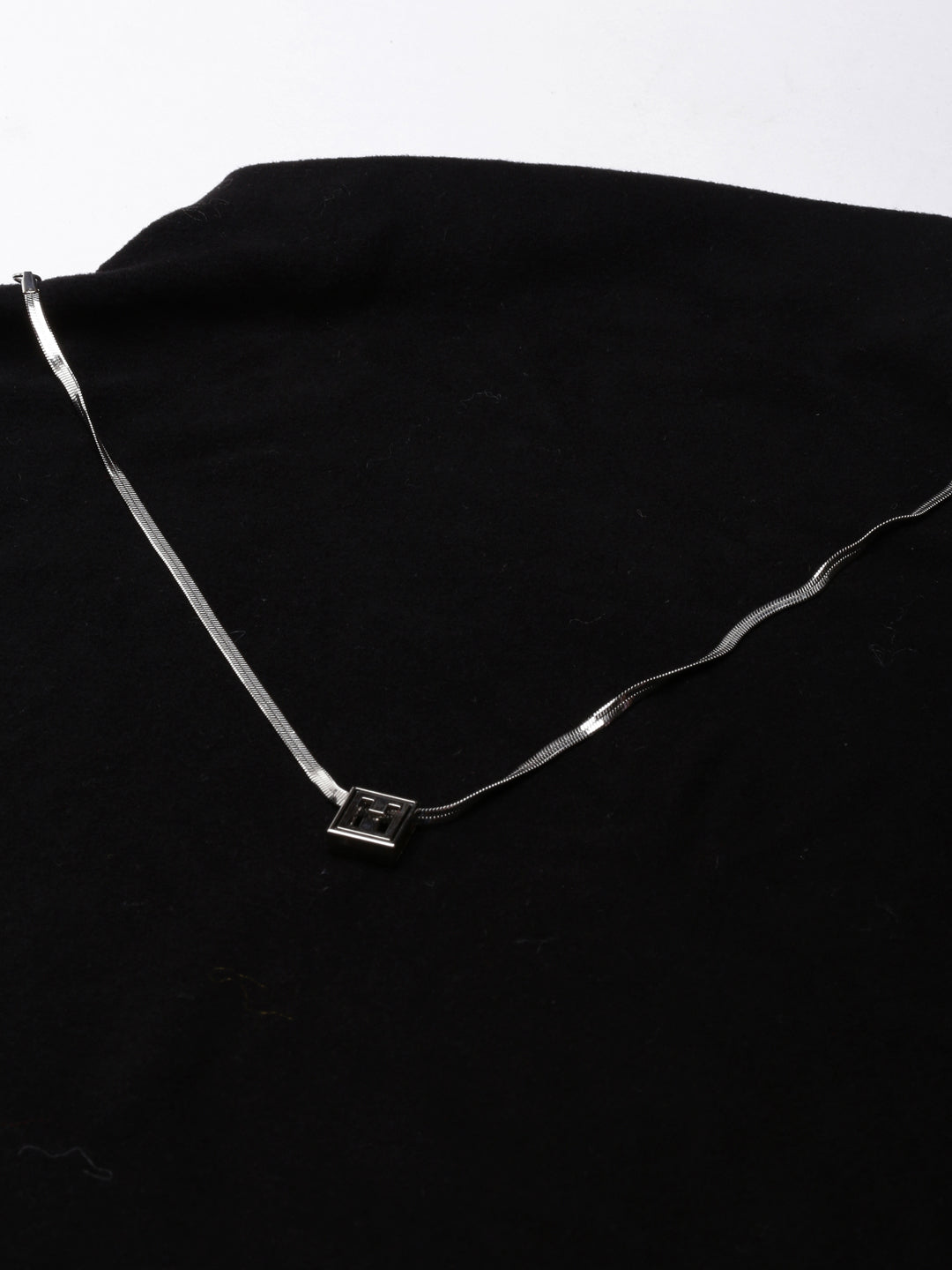 Women Solid Black Top Comes with Neck Chain