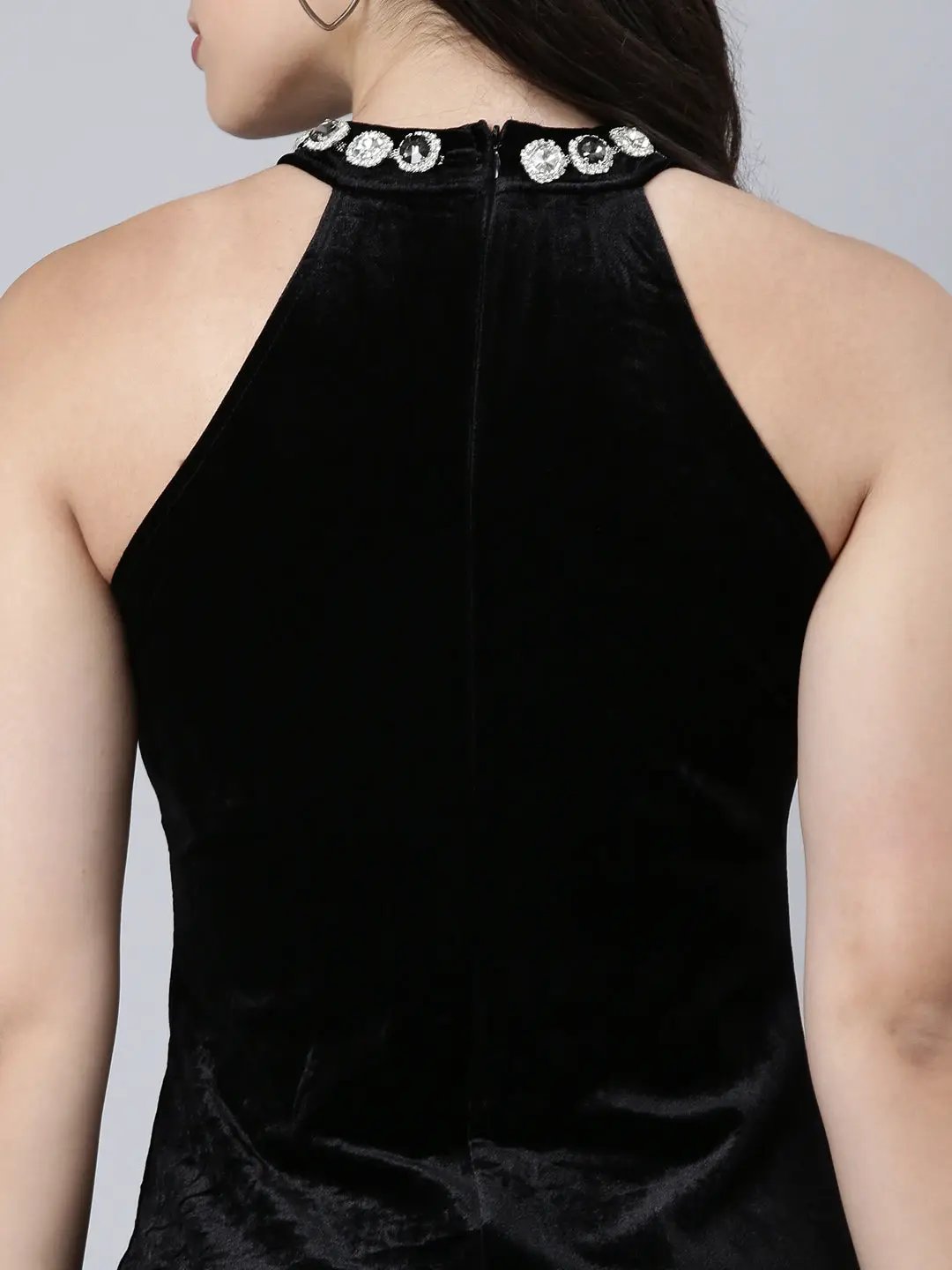 Women's Solid Black Bodycon Dress