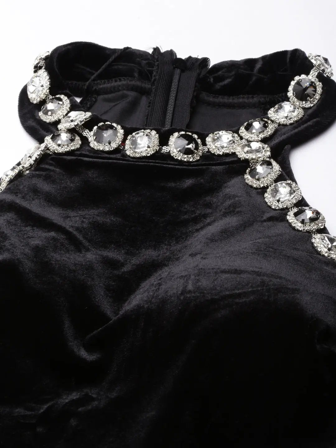 Women's Solid Black Bodycon Dress