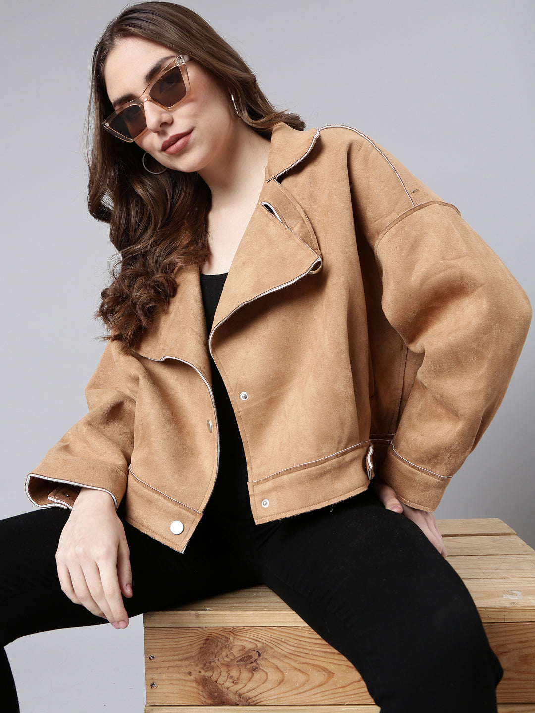 Women Solid Brown Tailored Jacket