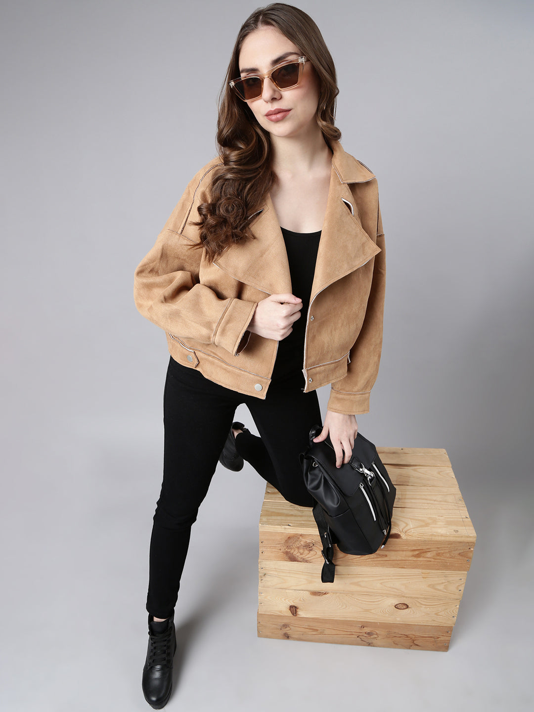 Women Solid Brown Tailored Jacket