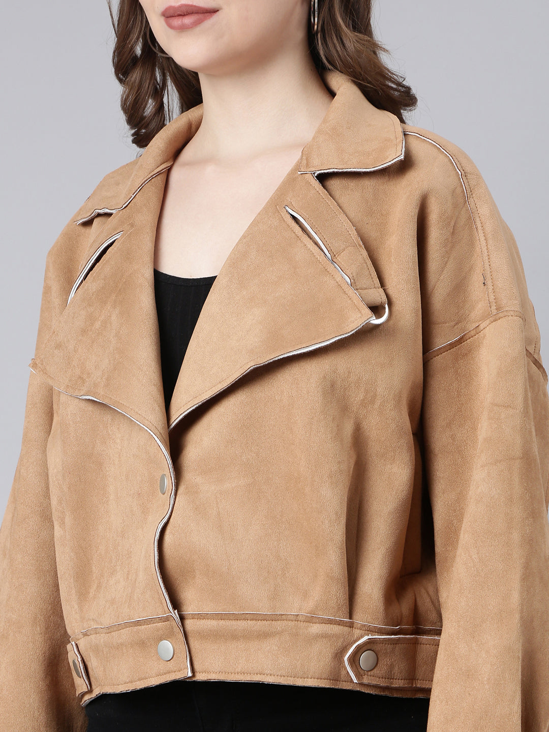 Women Solid Brown Tailored Jacket