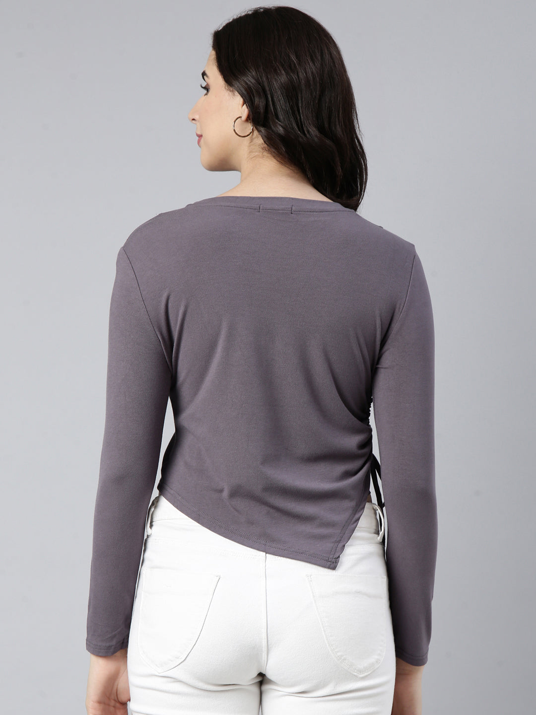 Women Solid Grey Top