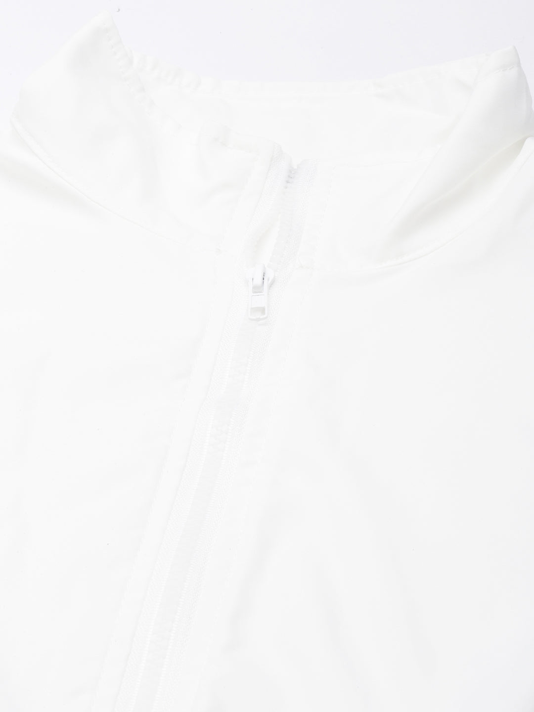 Women's Solid White Crop Bomber Jacket