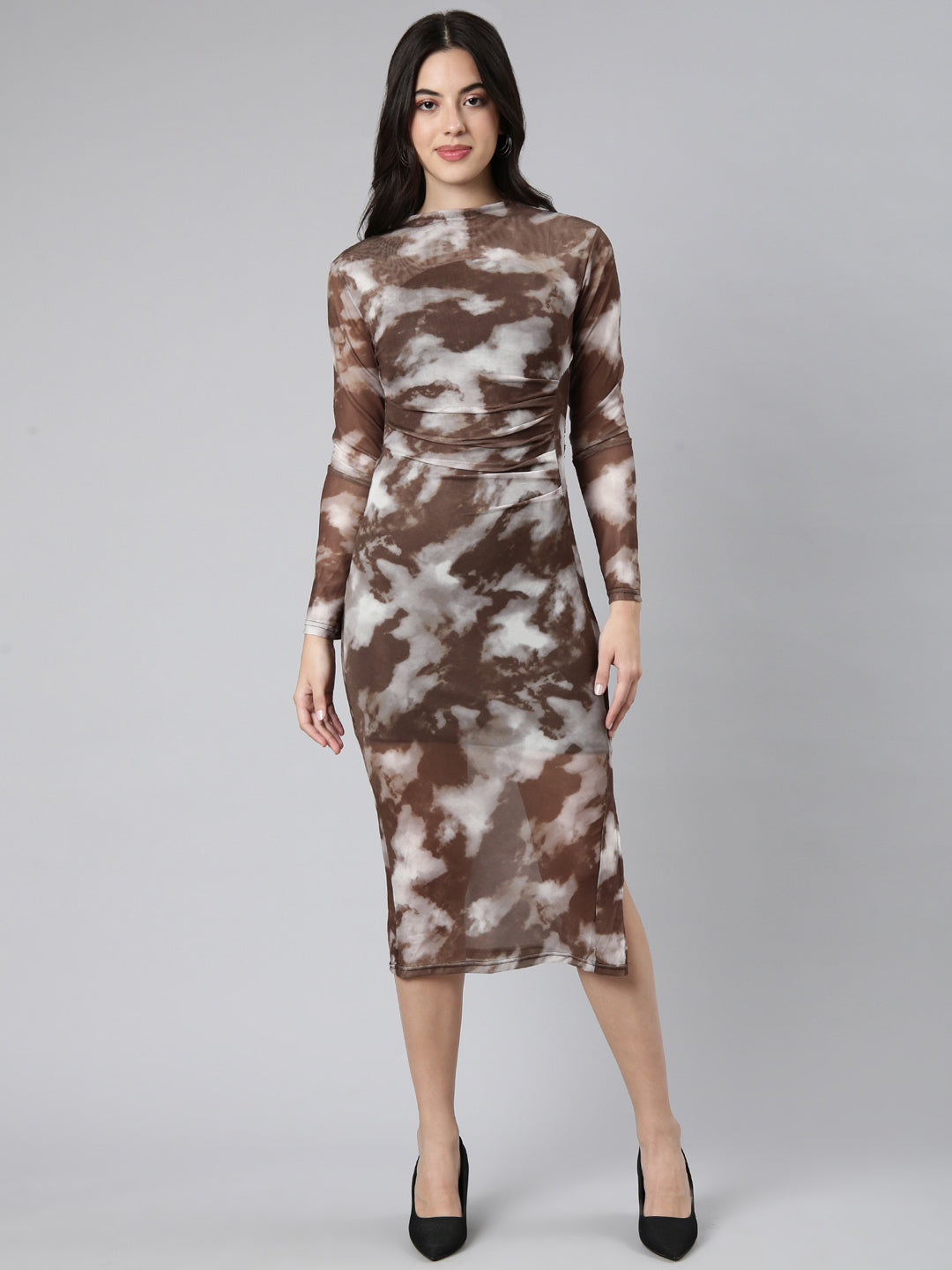 Women Dyed Olive Bodycon Dress