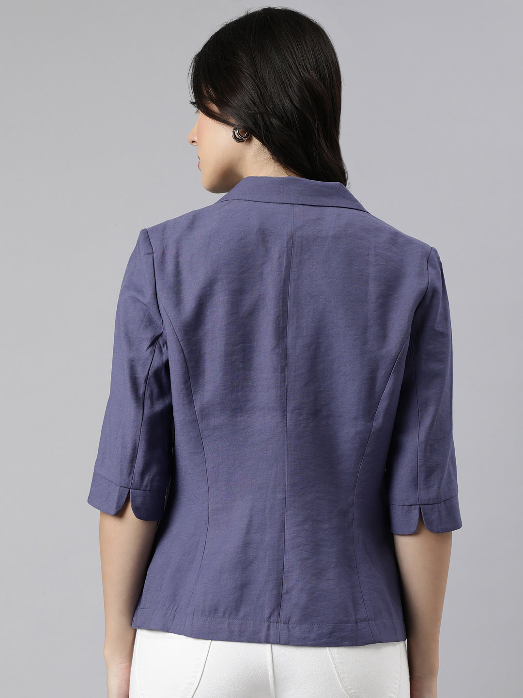 Women Violet Single-Breasted Blazer