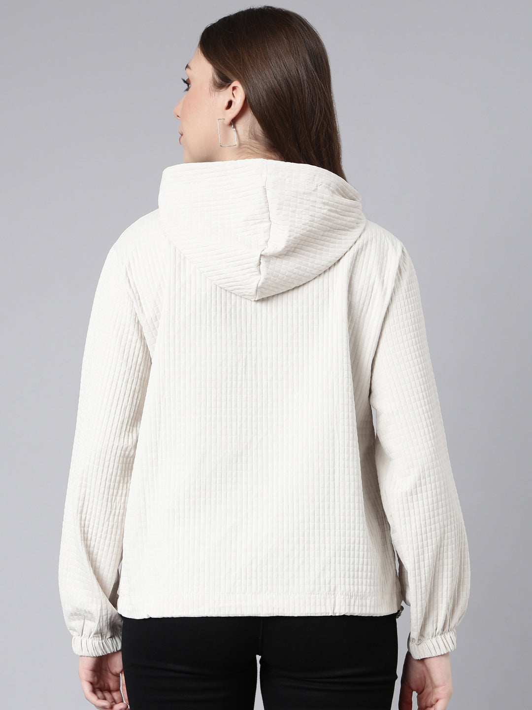 Women's Solid Beige Oversized Drop Shoulder Tailored Jacket