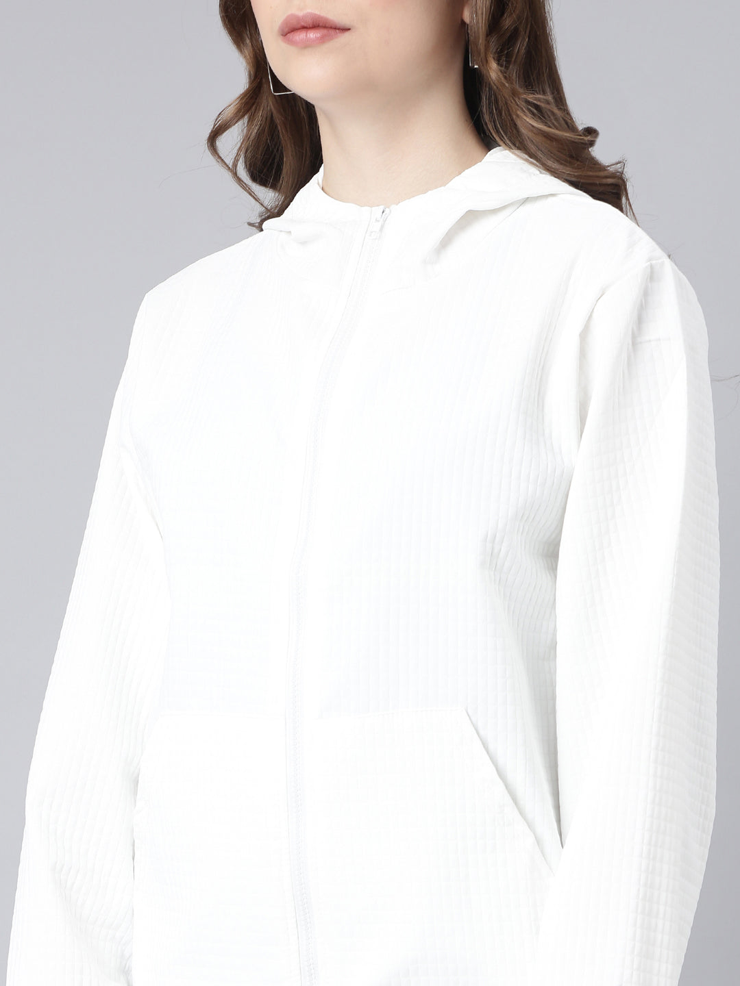 Women's Solid White Oversized Drop Shoulder Tailored Jacket
