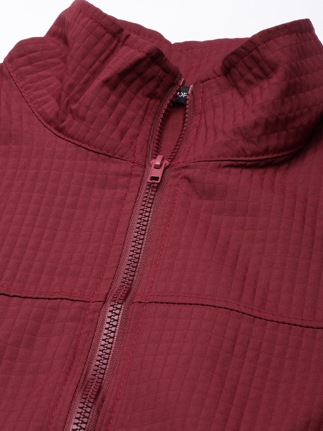 Women's Solid Maroon Crop Oversized Drop Shoulder Bomber Jacket