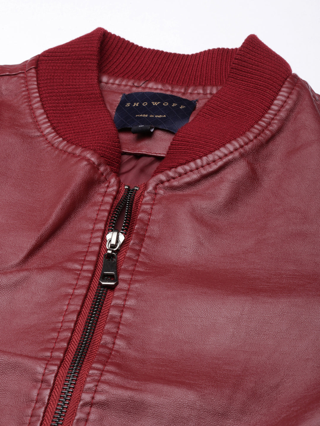 Women Solid Maroon Bomber Jacket