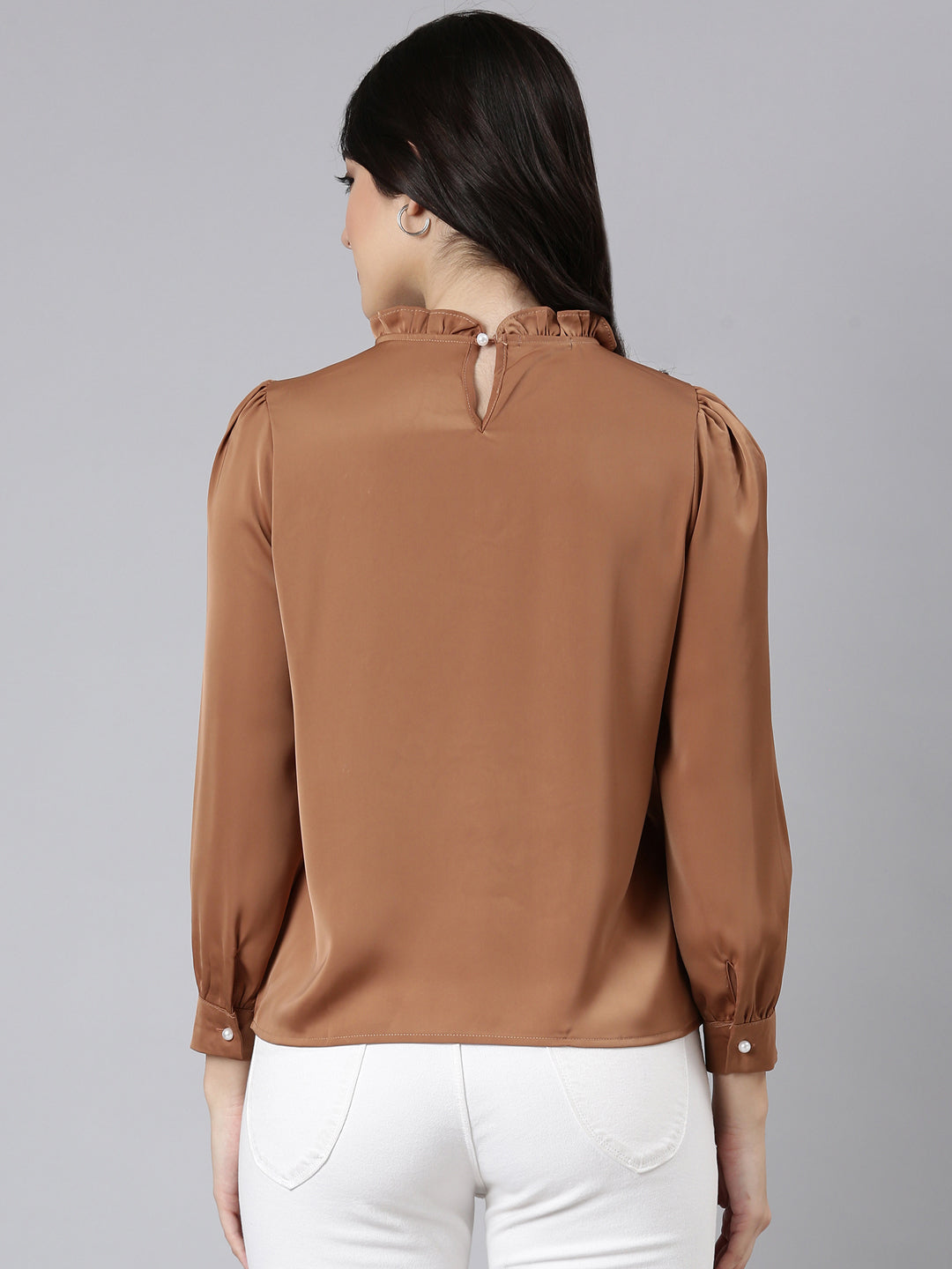 Women Solid Brown Top