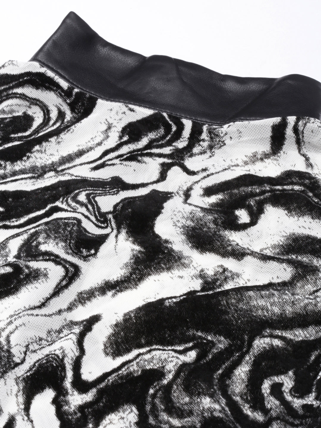 Women's Abstract Black Semi Sheer Top