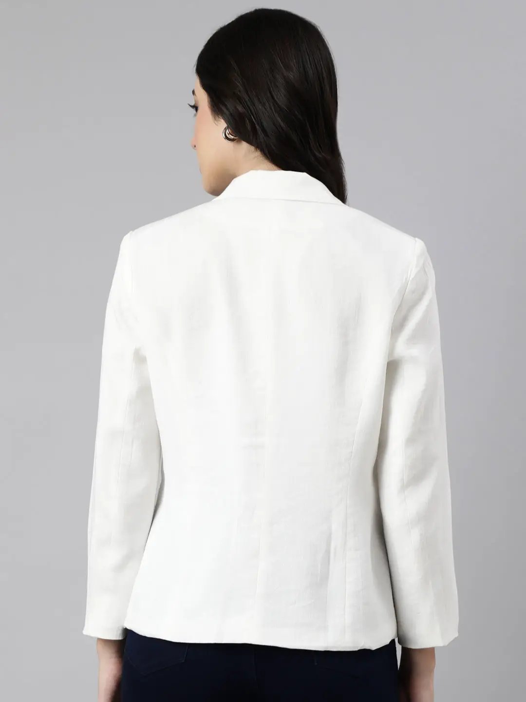 Women's Cream Single-Breasted Blazer