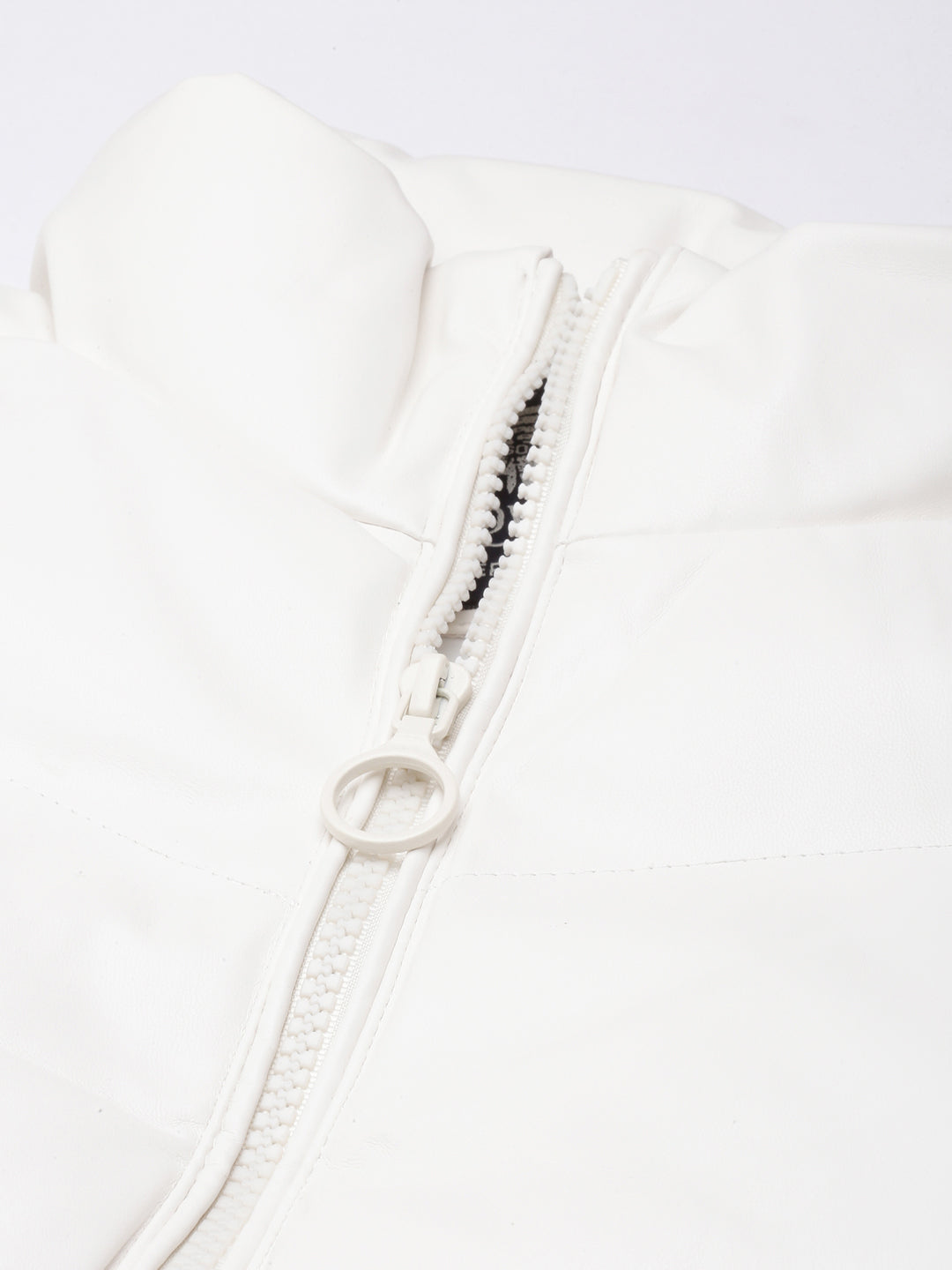 Women Solid White Puffer Jacket