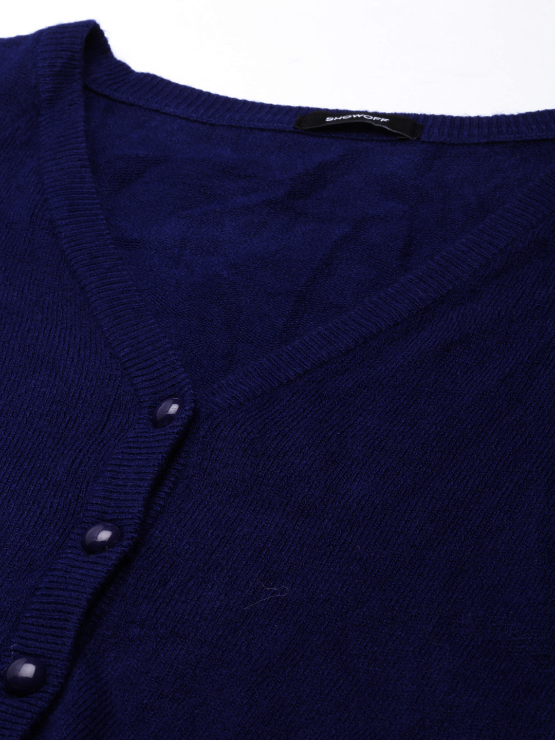 Women's Solid Navy Blue Cardigan