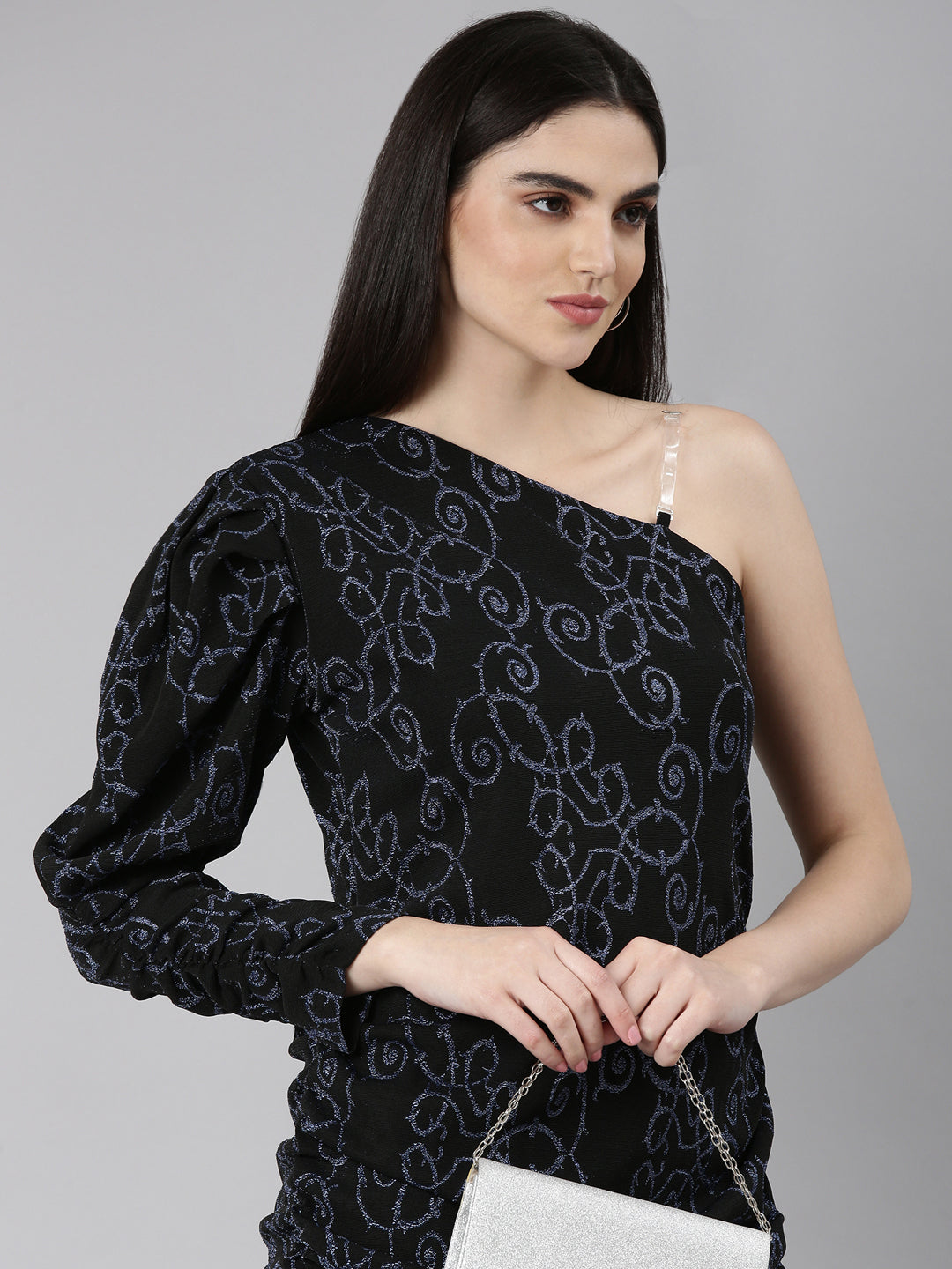 Women Black Printed Sheath Dress