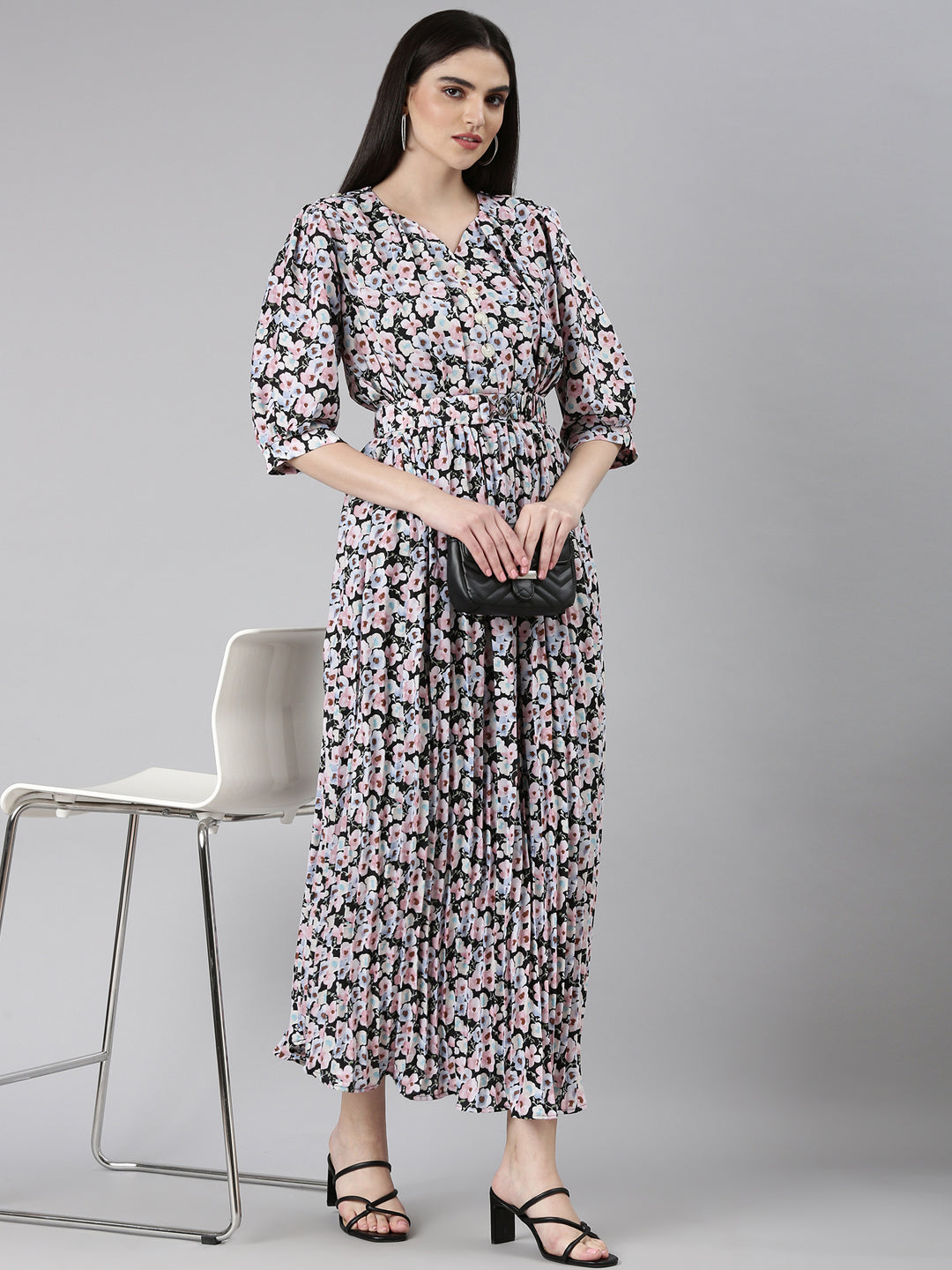 Women Multi Floral Maxi Dress