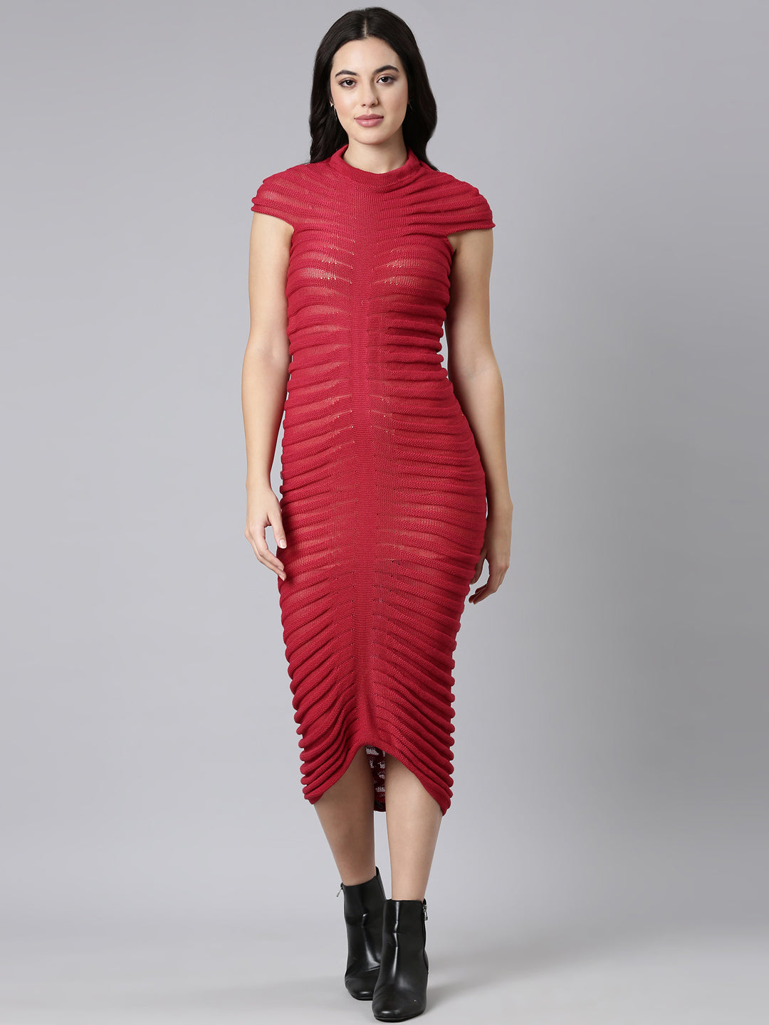 Women's Self Design Pink Bodycon Dress Women's Self Design Pink Bodycon Dress