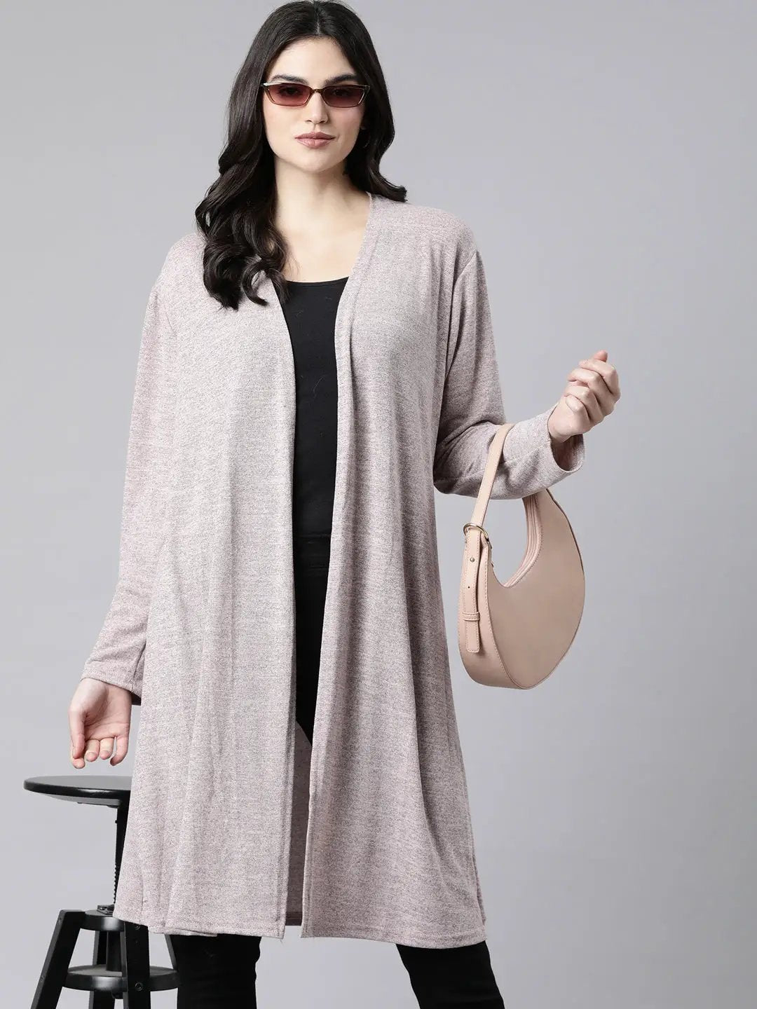 Women's Solid Peach Shrug